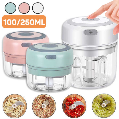 Mini Electric Garlic Chopper – USB Rechargeable Kitchen Crusher